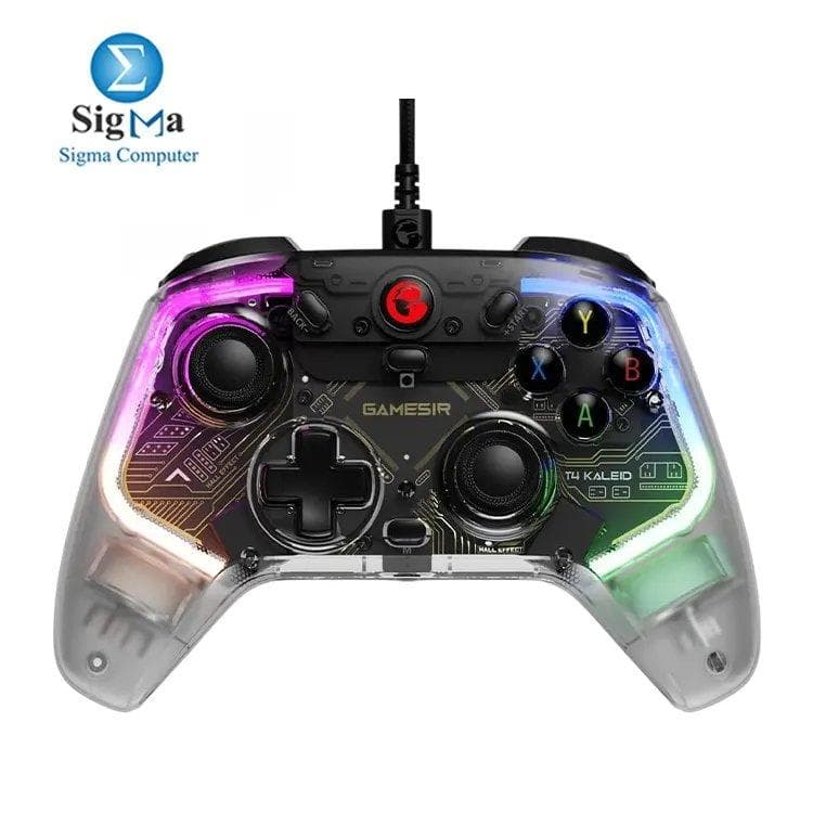 يد تحكم GameSir T4 Kaleid بأذرع ومشغلات Hall Effect، دعم متعدد المنصات، جيروسكوب 6 محاور، أزرار لمسية، وضع Hair Trigger، وظائف ماكرو وتخصيص كامل عبر تطبيق GameSir