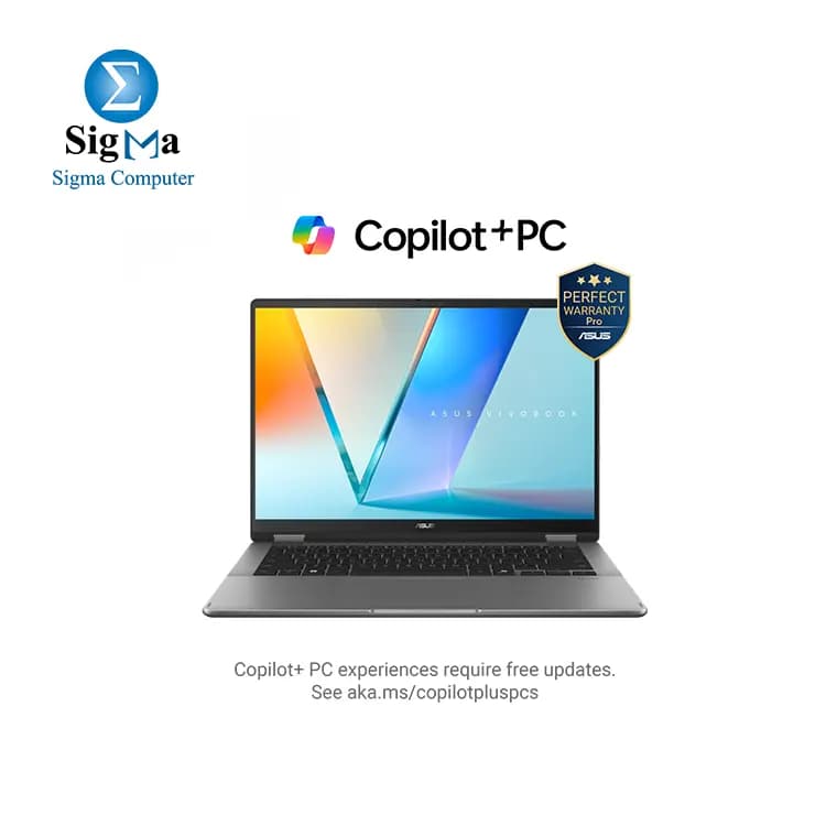 ASUS Vivobook 14 Flip S14 TP3407SA-UL155W - Intel Core Ultra 5 226V - Intel Arc Graphics - 16GB LPDDR5X - 512GB M.2 NVMe - 14.0 Inch WUXGA OLED 60Hz - Windows 11