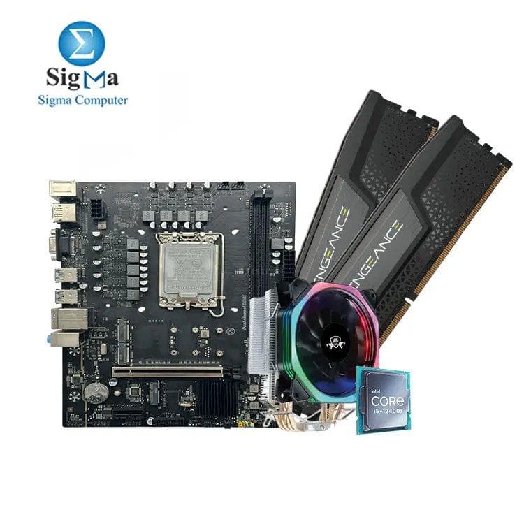 Bundles ARKTEK B760M EG And Intel-Core i5-12400F (tray) And HF-400 RGB CPU COOLER And CORSAIR VENGEANCE 2x8GB 5200MHz CL40