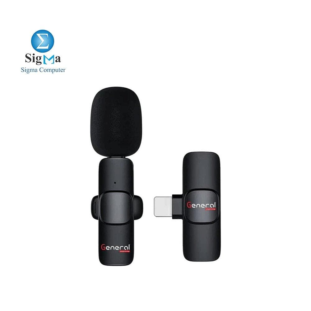 ميكروفون General K10 K1 للهواتف الذكية، ميكروفون لاسلكي صغير لافالير بمنفذ USB C، توصيل وتشغيل
