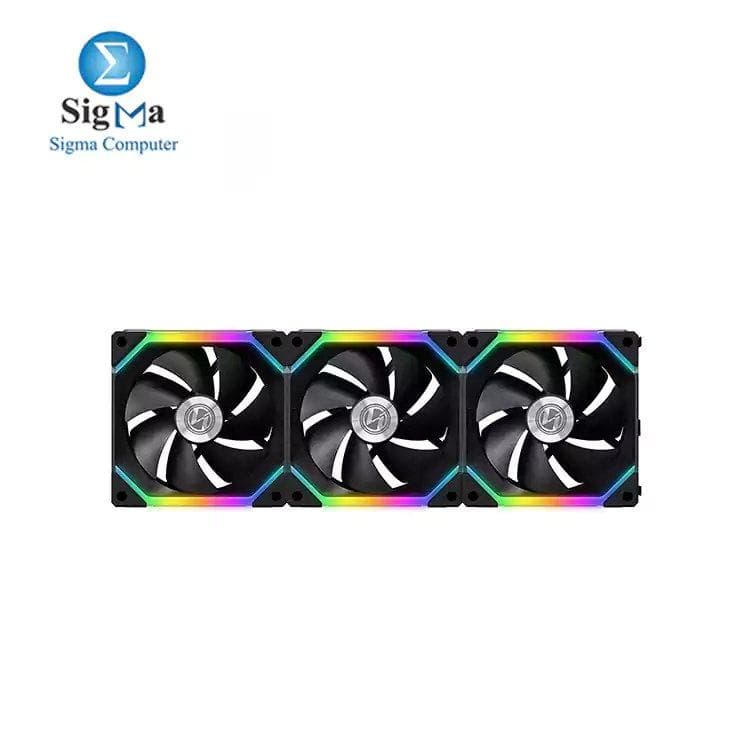 ليان لي UNI Fan SL120 عبوة 3 مراوح أسود - مع وحدة تحكم (ARGB 120mm LED PWM Daisy)