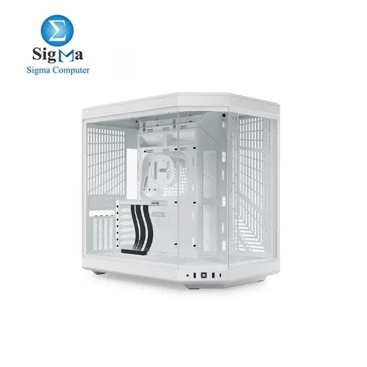 HYTE Y70 Upgraded Modern Aesthetic Dual Chamber Panoramic Tempered Glass Mid-Tower ATX Computer Gaming Case with PCIE 4.0 Riser Cable Included, WHITE (CS-HYTE-Y70-WW)