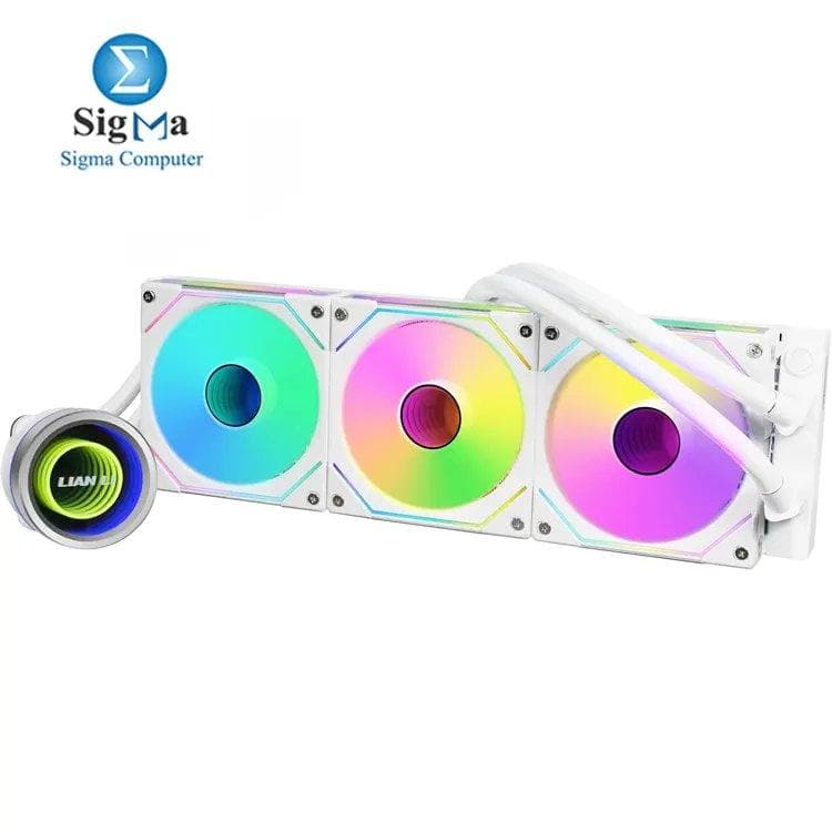 Lian Li GA II Trinity SL-INF 360MM: customizable ARGB pump, 3200 RPM pump speed, 397.5mm radiator, 2100 RPM fans, low noise, compatible with Intel LGA 1700/1200/115x and AMD AM5/AM4.