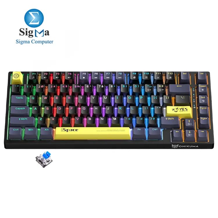 كيبورد جيمنج ميكانيكي اونيكوما G52 بنسبة 75% RGB بسويتشات زرقاء