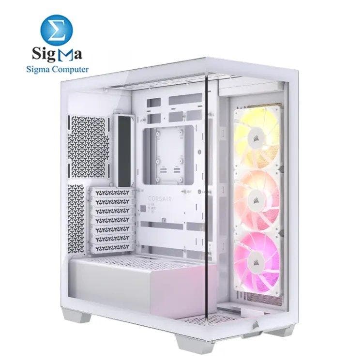 Corsair 3500X ARGB Mid-Tower Case: supports up to E-ATX motherboards, includes 3 ARGB fans, 360mm radiator support, tempered glass panels, USB-C front I/O