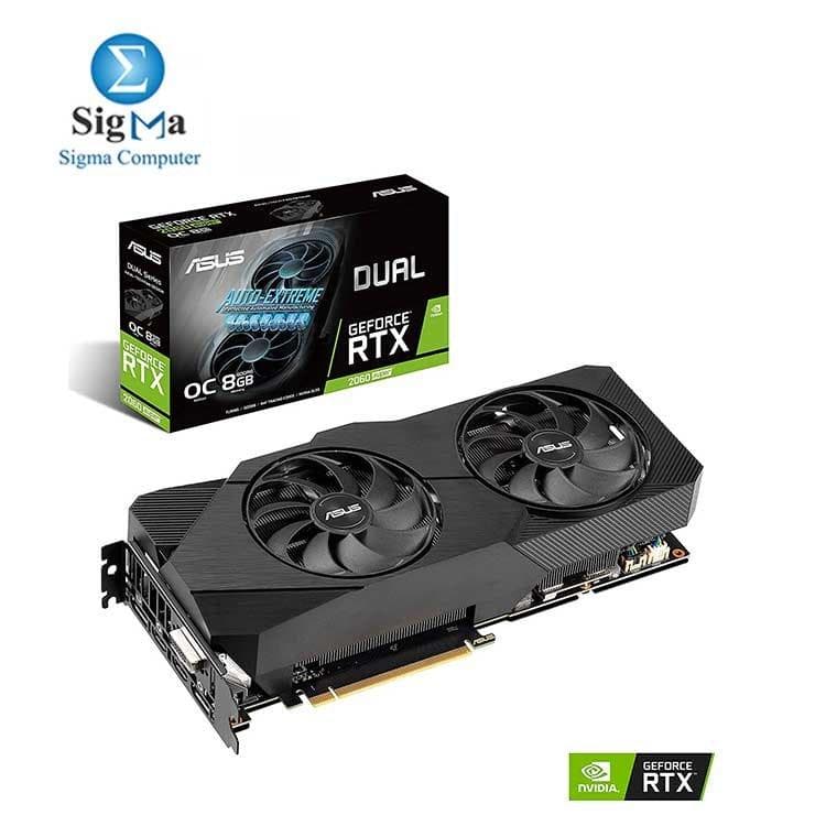 كرت شاشة اسوس GeForce RTX 2060 SUPER Overclocked 8G EVO GDDR6 Dual-Fan Edition يدعم VR و HDMI و DisplayPort و DVI
