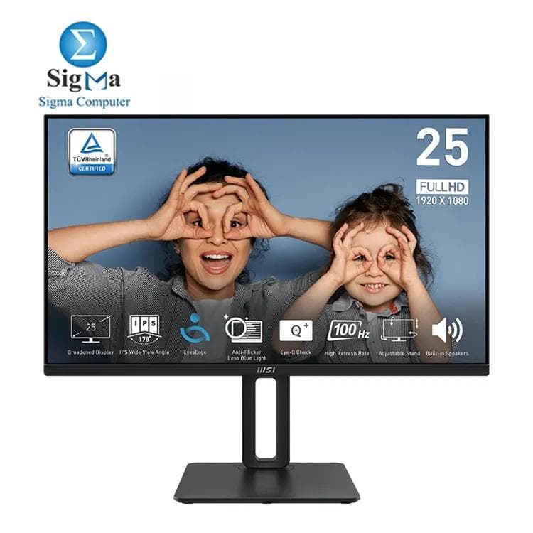 شاشة ام اس اي PRO MP251P مقاس 24.5 بوصة FHD IPS 100Hz 1ms AMD FreeSync مع قاعدة مريحة وسماعات مدمجة