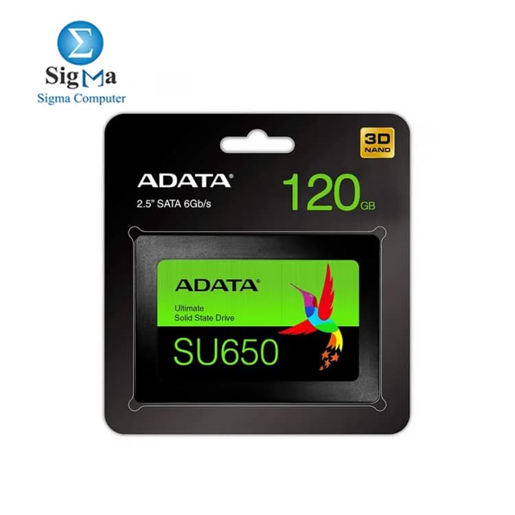 هارد اس اس دي داخلي ADATA SU650 سعة 120GB بمنفذ SATA III 3D NAND مقاس 2.5 بوصة