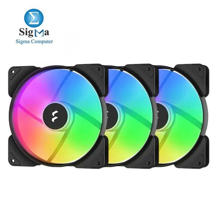 Fractal Design Aspect 14 RGB 140 mm PWM Wide 500-1700 RPM Range Black Frame 3-Pack Computer Fan