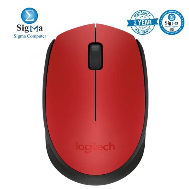 Logitech M171 Wireless Mouse – Red Black
