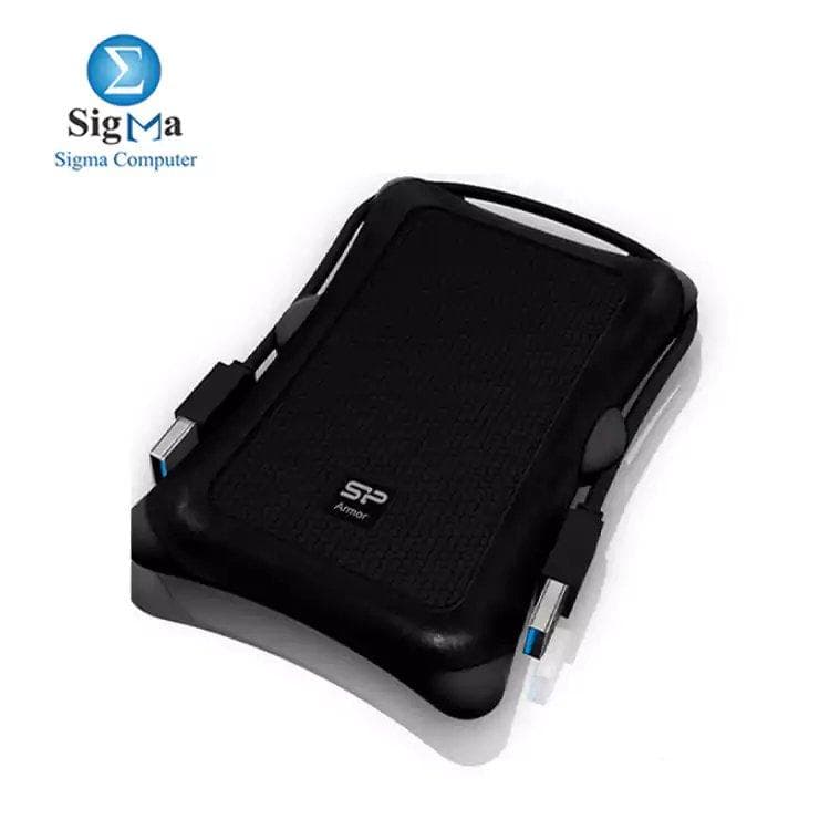 سيليكون باور 1TB هارد خارجي Armor A30 متين مضاد للصدمات بمعايير عسكرية USB 3.0، أسود