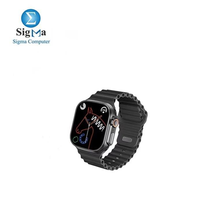 ساعة Awei H16 بشاشة 1.96 بوصة HD تعمل باللمس بالكامل (أسود)