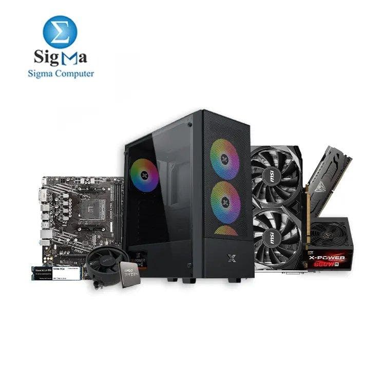 تجميعة Sigma Friday -22- ام اس اي A520M-A PRO- معالج اي ام دي RYZEN 5-5500 TRAY- رام Patriot Viper Steel 16GB DDR4 3200- كرت شاشة ام اس اي RTX 3050 8GB- هارد TEAMGROUP MP33 256GB- كيسة XIGMATEK Hero II Air ARGB مع باور 600W 80 White