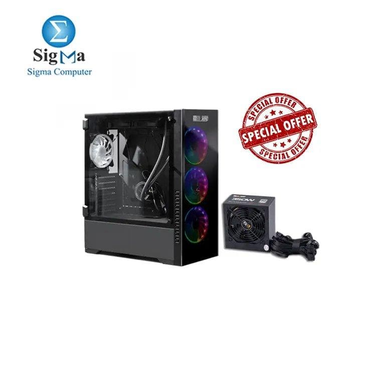 BUNDLE 2B PW017 Ecstasy Gaming Mid Tower Case 4FAN RGB with 2B PW236 Power Supply ATX PSU 350W