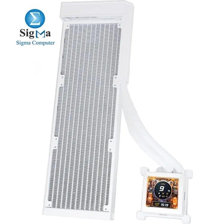 ليان لي HydroShift LCD 360 AIO أبيض – مبرد مائي 360mm مع شاشة 2.88” IPS LCD، مضخة عالية الأداء، مراوح UNI FAN TL، ودعم Intel LGA 1700 & AMD AM5/AM4