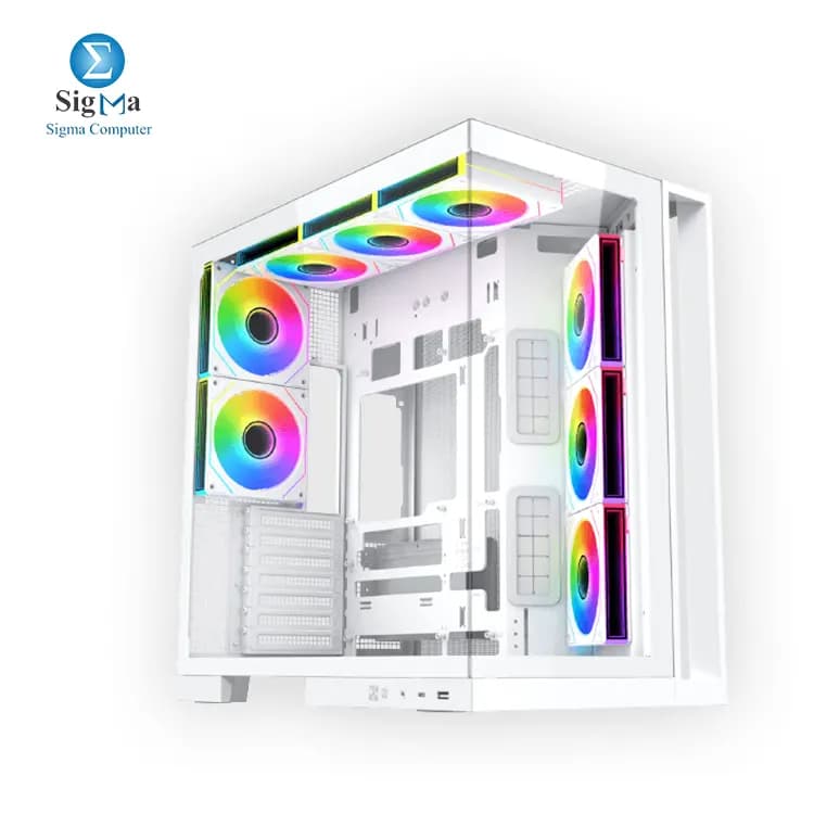 كيسة XIGMATEK Aqua 7 Arctic Argb BTF بـ 8 مراوح ARGB Pwm EATX Type C سوبر تاور