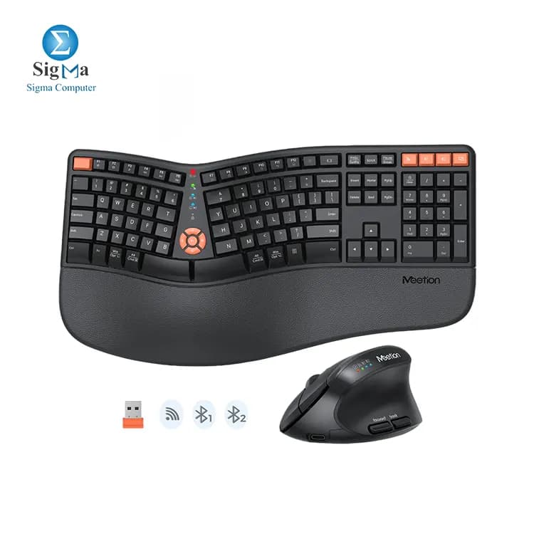 MEETION Director C2 Wireless And Bluetooth Dual Mode Ergonomic Keyboard And Mouse Combo