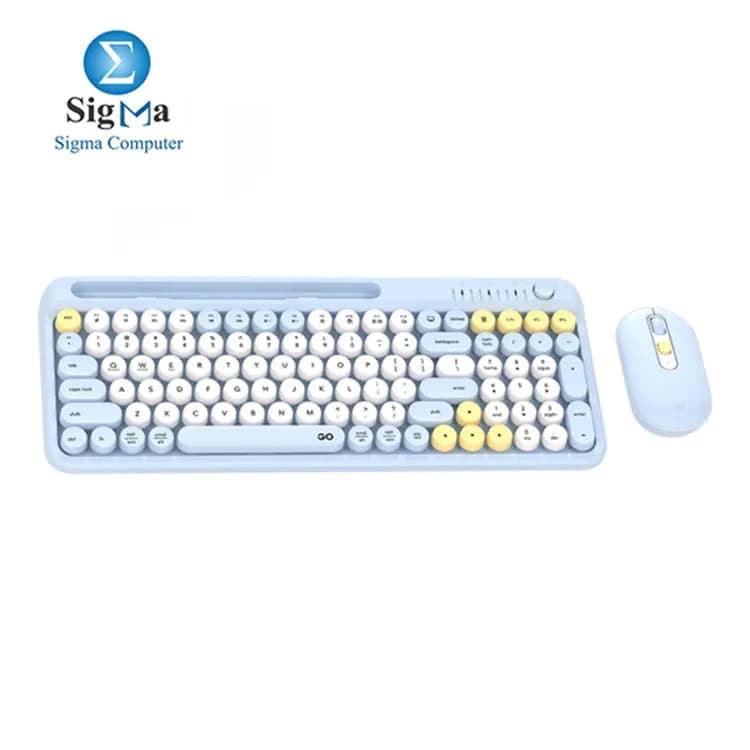FANTECH GO MOCHI 101 WK899 Wireless keyboard mouse combo Bluetooth 3.0 5.0 2.4GHz 101 keys volume knob phone stand up to 1600 DPI multi-device support