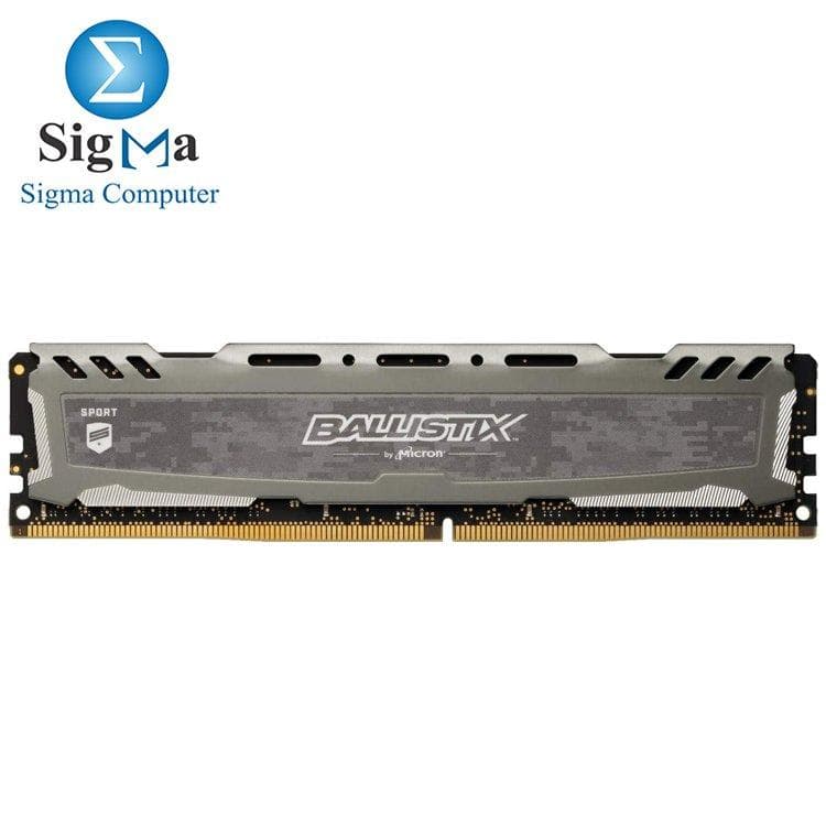 Crucial Ballistix Sport LT 3000 MHz DDR4 DRAM Desktop Gaming Memory Single 16GB CL16 (Gray)