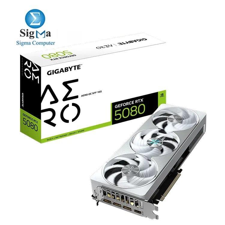 Gigabyte GeForce RTX™ 5080 AERO OC SFF 16G features a 2730 MHz core clock, 10752 CUDA cores, 16GB GDDR7 memory, 256-bit memory bus, PCI-E 5.0, 7680 x 4320 resolution