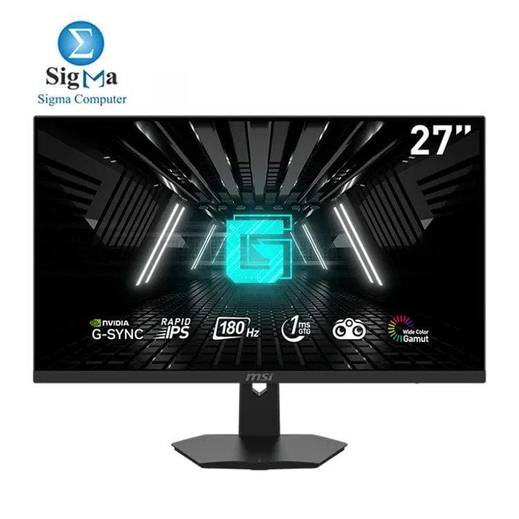 شاشة جيمنج ام اس اي G274F مقاس 27 بوصة Rapid IPS، دقة FHD 1080p، تردد 180Hz، استجابة 1ms، تدعم G-Sync، مداخل HDMI و DP، تصميم بدون إطار