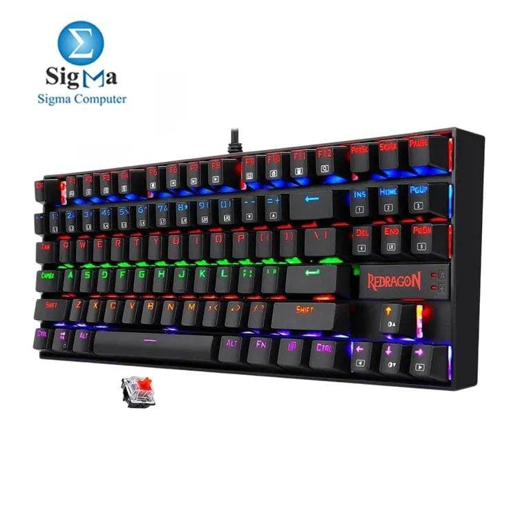 REDRAGON K552E Kumara Elite Rainbow Mechanical Gaming Keyboard Red Switch - ARABIC