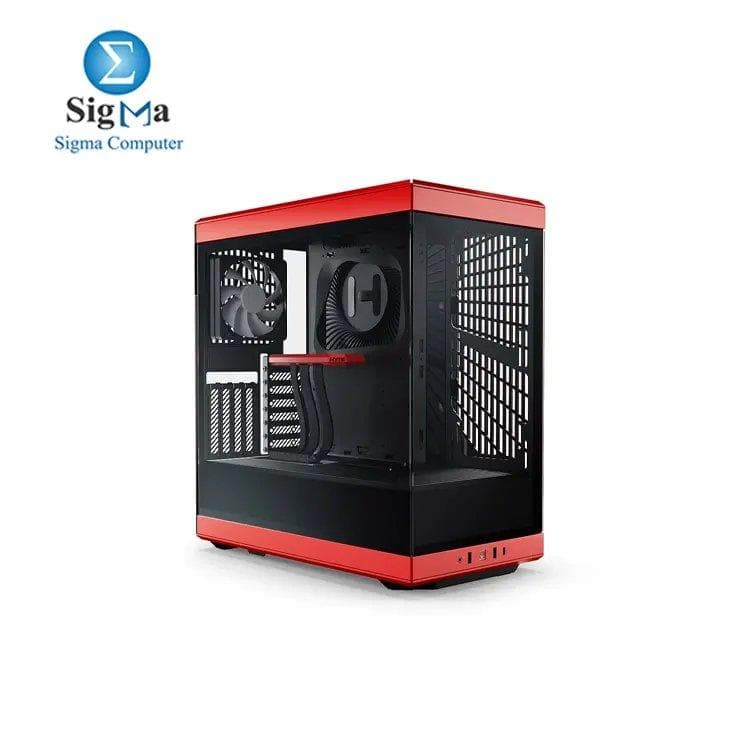 HYTE Y40 Modern Aesthetic Panoramic Tempered Glass Mid-Tower ATX Computer Gaming Case with PCIE 4.0 Riser Cable Included, Red (CS-HYTE-Y40-BR)