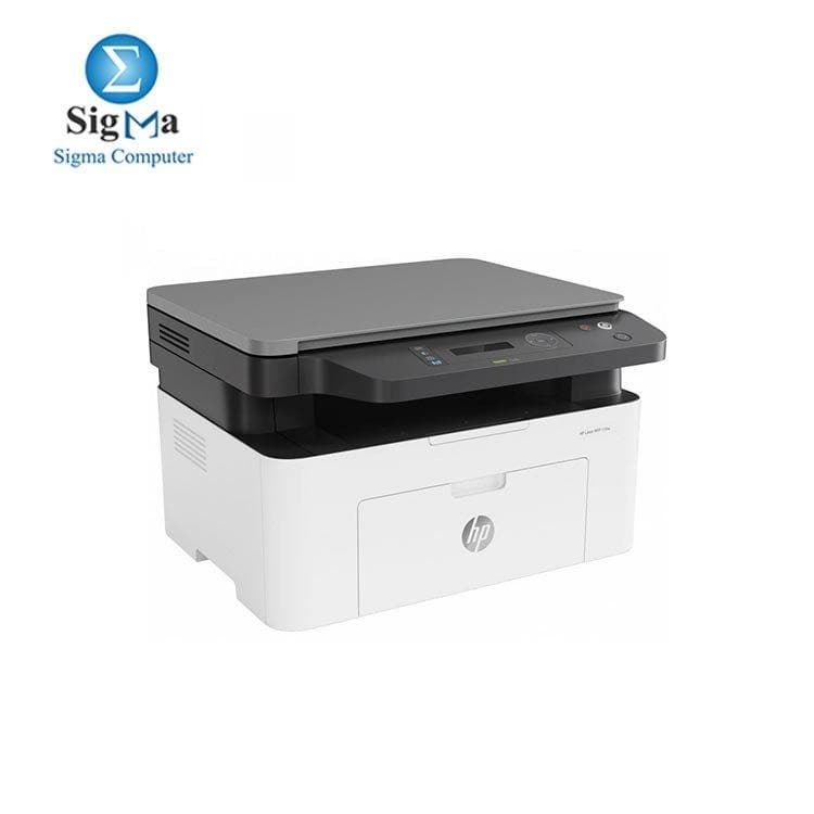 طابعة اتش بي Laser MFP 135w متعددة الوظائف، طباعة، تصوير، سكانر، واي فاي مدمج / لون أبيض - 4ZB83A