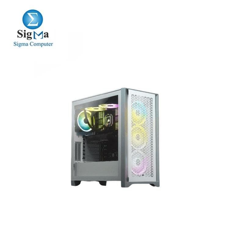 كيسة كورسير 4000D Airflow لون أبيض مع 2 مروحة