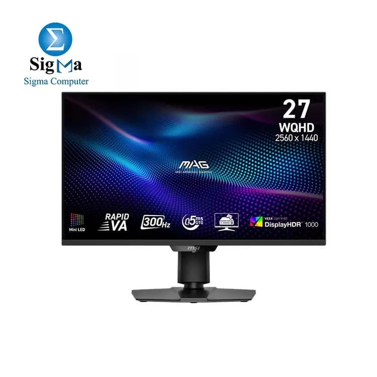 شاشة جيمنج ام اس اي MAG 274QPF X30MV مقاس 27 بوصة WQHD (2560×1440) بتردد 300Hz - نوع Rapid VA مع Mini-LED، سرعة 0.5ms، تدعم DisplayHDR 1000 وAdaptive-Sync