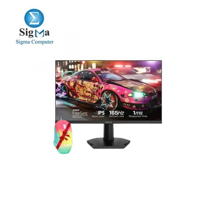 شاشة جيمنج ريدراجون GM24X5 مقاس 23.8 بوصة 1920x1080 تردد 165Hz لوحة IPS استجابة 1ms - تدعم AMD FreeSync مع ماوس ONIKUMA CW902 سلكي هدية