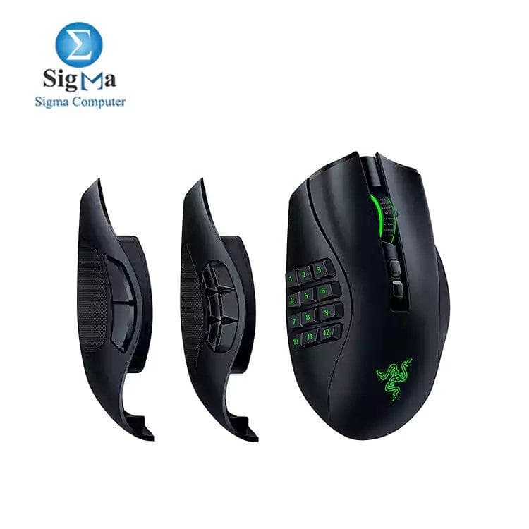 ماوس لاسلكي معياري Razer Naga Pro مع جوانب قابلة للتبديل وإضاءة RGB