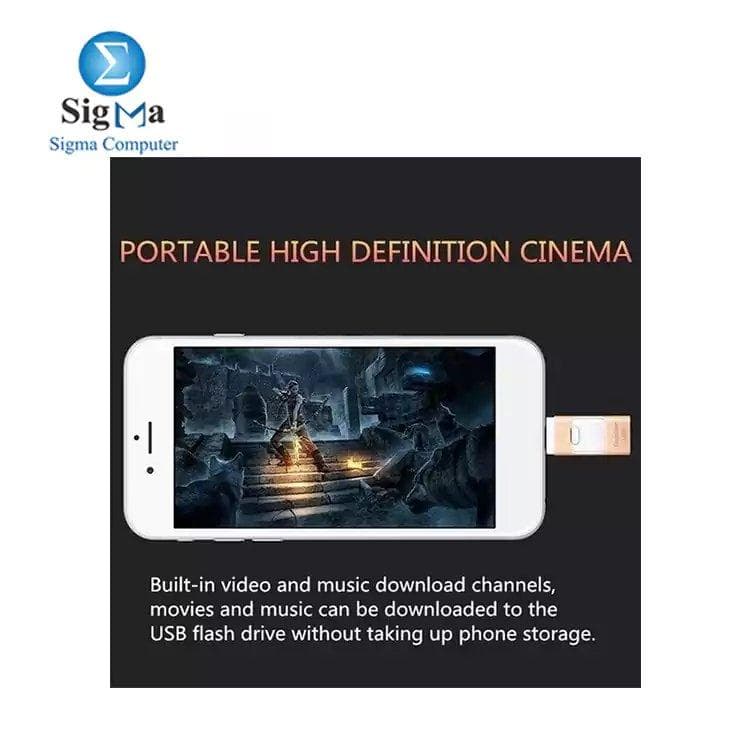 فلاش ميموري عالي السرعة للايفون 8 بلس 7 بلس وايباد واندرويد وكمبيوتر I-Flashdrive مع خاصية OTG ومنفذ USB سعة 32GB
