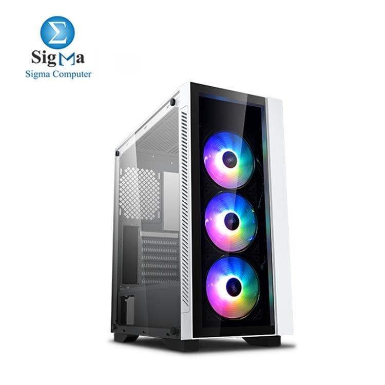 كيسة كمبيوتر ديب كول MATREXX 55 V3 ADD-RGB 3F WH مع 3 مراوح 120mm مثبتة مسبقاً - لون أبيض