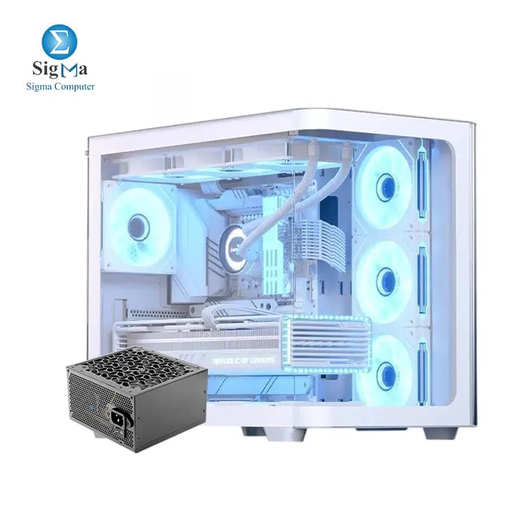 AEROCOOL P500C G WT V1 White Mid-Tower Case  with AERO BRONE 750W PSU