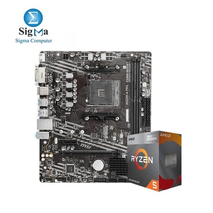 باندل ام اس اي AMD A520M-A PRO مع معالج AMD RYZEN 5 4600G