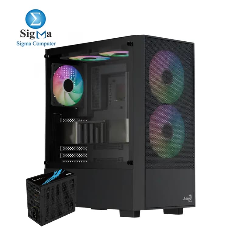 AeroCool B508A Flow Mid Tower Case with LUX 550W 80Plus Bronze PSU