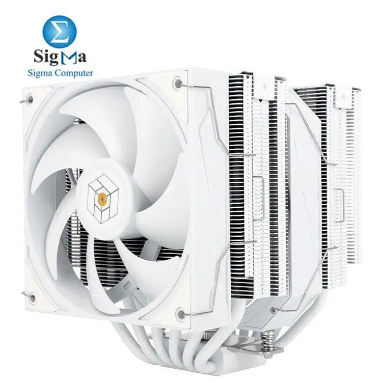 Thermalright Royal Pretor 130 WHITE – Dual tower cooler with 6×6mm heatpipes, copper base, 130mm & 120mm PWM fans (81.88 & 80.45 CFM), S-FDB V2 bearings