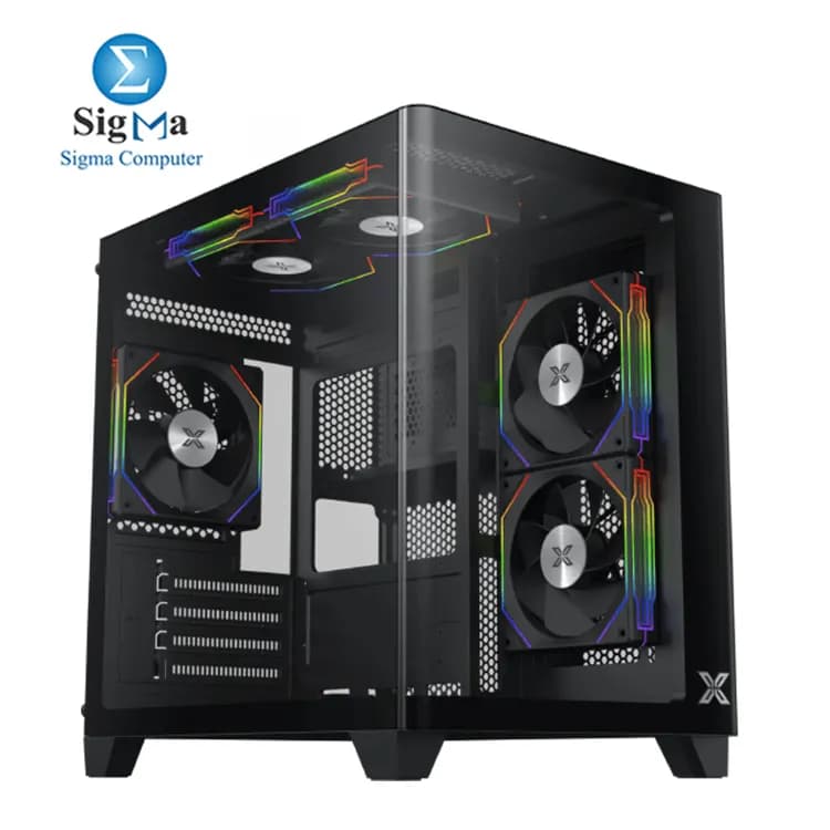 Xigmatek Pano M Nano – Micro ATX, Tempered Glass, 5 Fixed Rgb Fans, CPU 158mm, GPU 330mm, Radiator 240mm