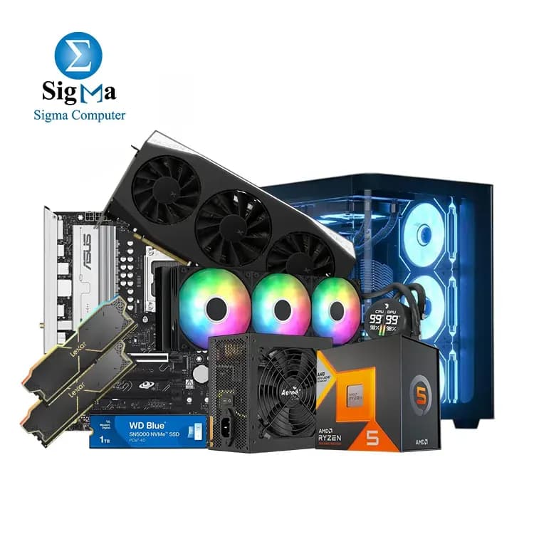 PC Build - AMD Ryzen 5 7500X3D - ASUS B850M MAX GAMING WIFI - XFX Mercury RX 9060 XT OC 16GB - Lexar 32GB (2x16GB) Thor 6000 RGB - WD Blue SN5000 NVMe 1TB - AEROCOOL P500C Mid-Tower Case - Aerocool Gold 750W - Aerocol Abyss L360 Black -digital display