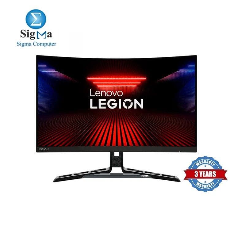 شاشة لينوفو Legion R27fc-30 67B6GAC1US مقاس 27 بوصة منحنية FHD تردد 240Hz (كسر سرعة 280Hz) استجابة 0.5ms، انحناء 1500R، تقنية G-SYNC و FreeSync، سماعات مدمجة، لون أسود، ضمان 3 سنوات