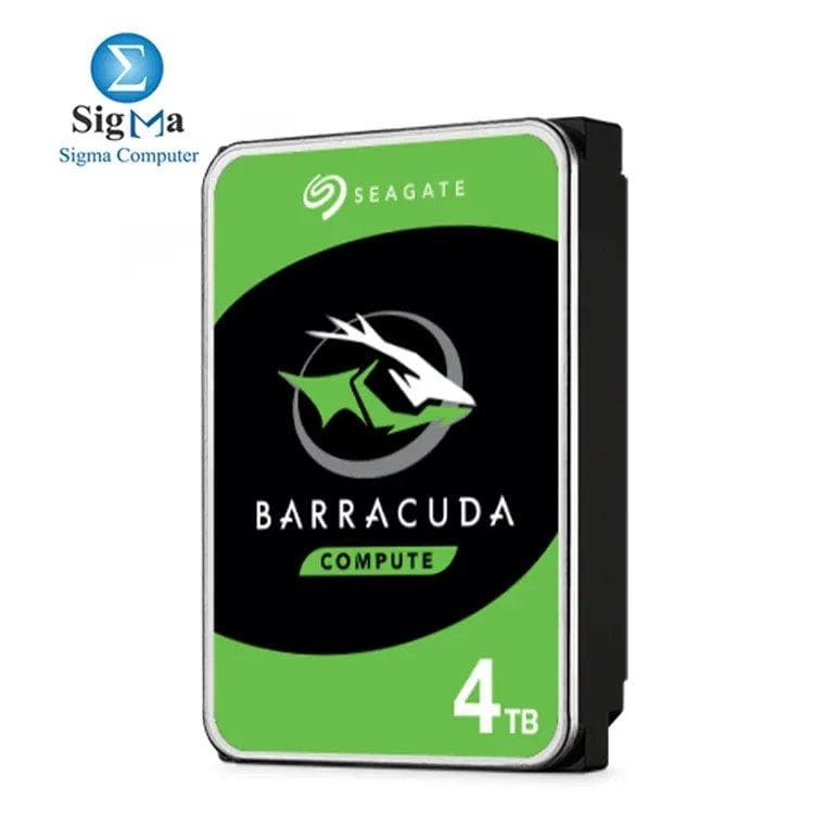 هارد ديسك سيجيت BarraCuda موديل ST4000DM004 - سعة 4TB، 3.5 بوصة، SATA 6Gb/s، 5400 RPM، كاش 256MB، سرعة تصل إلى 190MB/s