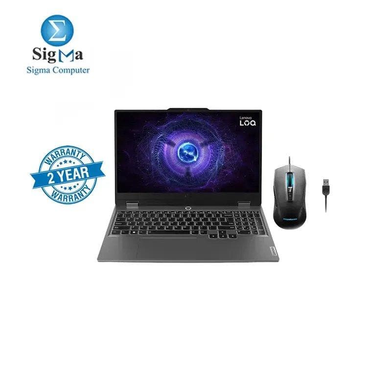 لابتوب لينوفو LOQ 15IAX9 83GS008QED - معالج انتل® Core™ i5-12450HX - كرت شاشة انفيديا GeForce RTX 2050 4GB - رام 8GB DDR5-4800 - هارد 512GB SSD M.2 - شاشة 15.6 FHD IPS 144Hz