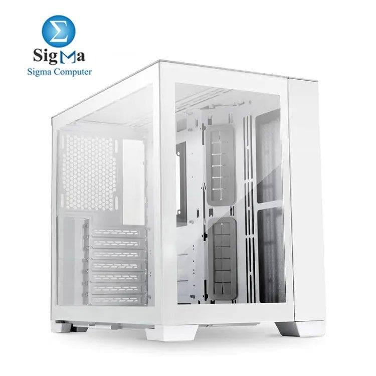 كيسة Lian Li O11 Dynamic Mini - أبيض ثلجي - كيسة ATX مدمجة بفتحات معيارية، تدعم حتى E-ATX، كرت شاشة 395 مم، رادياتير 360 مم، مزود طاقة SFX، وحتى 9 مراوح