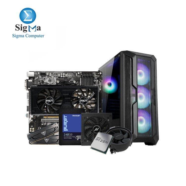 تجميعة AMD R5 3600 - باور سبلاي ABKONCORE H250X 700W - كرت شاشة RTX 3060 Dual 12G - رامات Patriot Viper 16GB 3200MHz - هارد Patriot 240GB - لوحة أم ام اس اي B450M PRO VDH MAX
