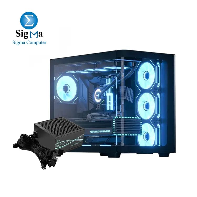 AEROCOOL P500C-G-BK-v1 Mid-Tower Case with 4 ARGB Fans & Tempered Glass with Aerocool-LUX PRO 850W 80+Bronze (ATX 3.0)(PCIE 5.0) Non Modular