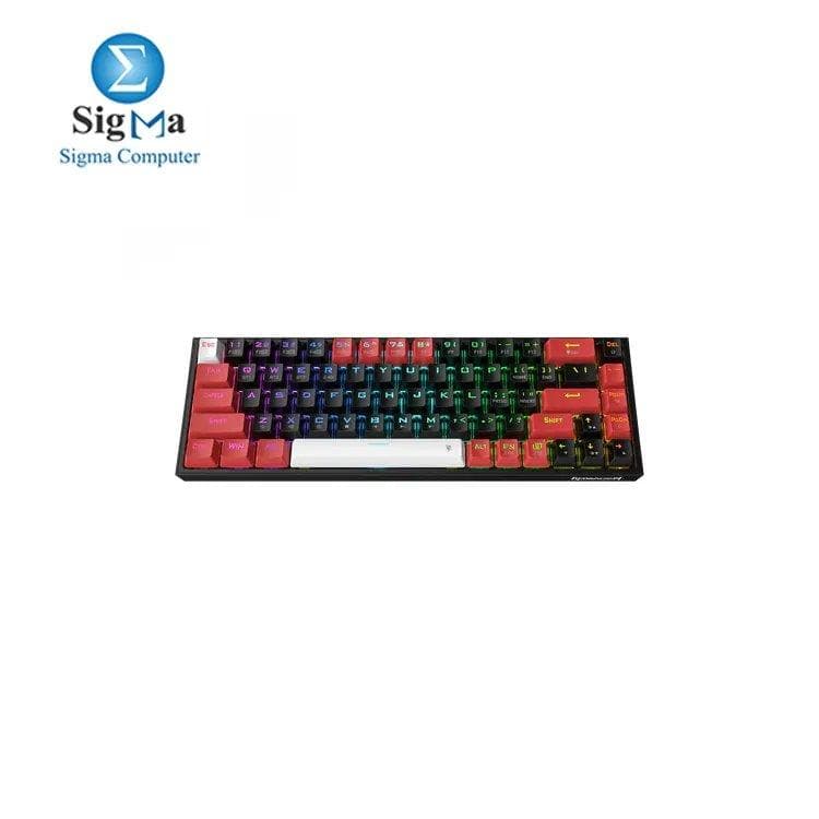 كيبورد جيمنج ميكانيكال لاسلكي Redragon K631 PRO 65% RGB، 68 مفتاح، قابل للتعديل (Hot-Swappable)، سويتش أحمر