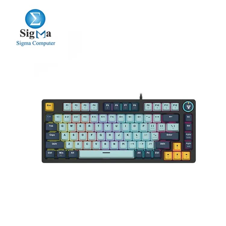 كيبورد ميكانيكال FANTECH MK875v2 ATOM81، لون سماوي، سويتش أحمر