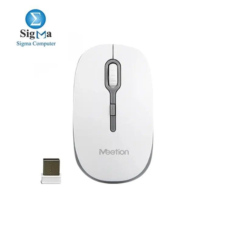 ماوس بصري لاسلكي Meetion R547 – أبيض ورمادي، تردد 2.4Ghz