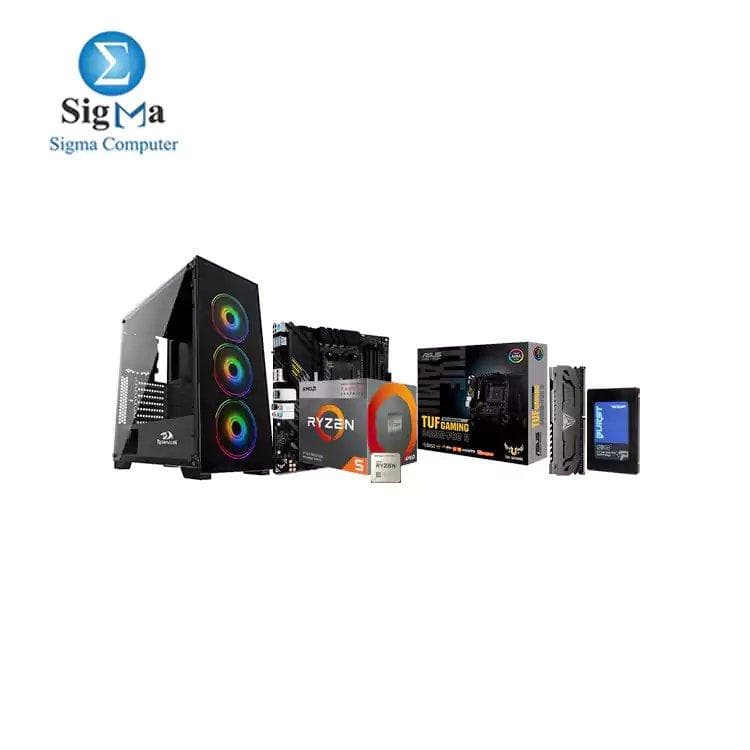 باندل لوحة أم B450M-PRO S - معالج Ryzen 5 PRO 4650G - رام DDR4 8GB 3200MHz - هارد SSD 120GB SATA III - كيسة GC-618 + باور 600w